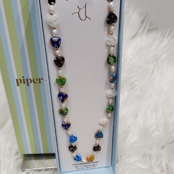 🔹️Piper K 🔹️ Multicolor Freshwater Pearl Beaded 18" Necklace ✨️💙 - Picture 3 of 6